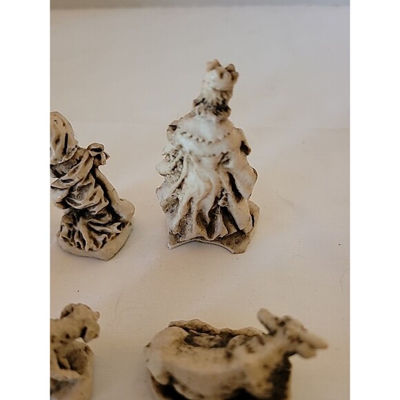 Vintage Chalk ? Nativity Scene, 6 Pieces Miniature 3" To 1" Height - Picture 10 of 16